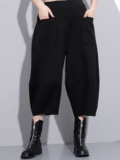 Casual High Waisted Loose Wide Leg Black Harem Pants Black Harem Pants, Pants High Waisted, Cardigan Tops, Pants Color, Cardigan Coat, Cotton Style, Skirt Pants, Shirt Jacket, Harem Pants