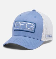 With a secure, fitted design, this fishing-inspired hat is made with anglers in mind. Fishing Hat, Fishing Gear, Columbia Sportswear, Ball Cap, Patch Logo, Baseball Cap, Caps Hats, Columbia, Quality Fabric