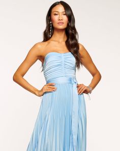 Fernanda Strapless Midi Dress | Ramy Brook Coastal Wedding, Strapless Midi Dress, Ramy Brook, Designer Outfits Woman, Pleated Skirt, Designing Women, Size 2, Online Store, Midi Dress