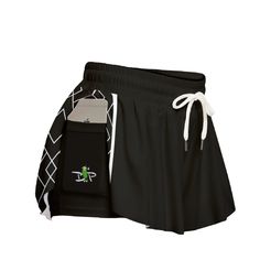 The Dizzy Pickle Pickleball Women's Sport Culottes with pockets is a must-have for the pickler who loves their sport and fashion too! The Culottes feature a divided skirt style with yoga-like shorts beneath. This style runs one size smaller than your normal size. These are also mini-length with a 1.5" inseam for the inner shorts Fabric: Microfiber(95% polyester and 5% spandex) Regular fit Two pockets, waist elastic band. Care Instruction: machine-wash cold with similar colors, do not bleach, tum Black Short Tennis Skirt For Gym, Black Tennis Skirt For Gym, Black Short Tennis Skirt With Built-in Shorts, Black Summer Athleisure Tennis Skirt, Sporty Black Skort For Cheerleading, Sporty Black Cheerleading Skort, Black Athleisure Tennis Skirt For Summer, Black Cheerleading Bottoms With Built-in Shorts, Black Bottoms With Built-in Shorts For Cheerleading