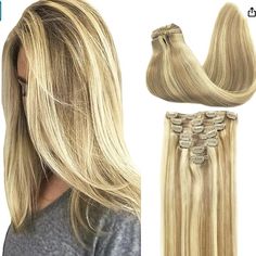 New In Sealed Box: Goo Goo Clip-In Hair Extensions Real Human Hair Extensions Clip-Ins For Women, Natural Human Hair, 20inch 120g 7pcs, 16/22 Light Blonde Highlighted Golden Blonde High-Quality Clips For Quick Wear: Our Clip-In Extensions Boast Slim, Silicone-Backed Clips For A Barely-There Feel, Securely Stitched And Cushioned With Gentle Rubber To Safeguard Your Scalp And Hair. The Pu Design Makes The Seamless Clip-In Hair Extensions More Invisible, Comfortable, Natural, And Lighter. They're A Blonde High, Black Hair Balayage, Light Blonde Highlights, Hair Extensions Clip, Real Hair Extensions, Real Human Hair Extensions, Natural Human Hair, Remy Human Hair Extensions, Golden Blonde