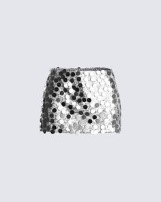 Bring the party with you everywhere you go in this dazzling, low-rise silver mini skirt - detailed with large metallic circle sequins ✨ This playful piece will have all eyes on you as it hugs you in all the right places, and shimmers with every step you take 😏 Fuzzy Skirt, White Corset Dress, Shiny Skirts, Silver Skirt, Sequin Mini Skirt, Vegan Leather Skirt, Red Mini Skirt, Chain Dress, Jupe Short