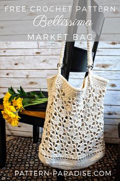 the free crochet pattern for a summer breeze market bag