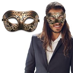 PRICES MAY VARY. TOP-QUALITY VENETIAN MASK: Opt for a Luxury Mask to take your masquerade ball outfit to the next level. This extravagant series features a variety of unique and intricate designs to bring your look to life with an original and daring accessory like our vintage-style masks. WEAR IT TO DIFFERENT EVENTS: Every dress-up box needs a stunning mask. Look amazing when you put it on whether for a Halloween disguise or a Mardi Gras carnival celebration. Choose a premium quality unisex hal Men Masquerade Outfit, Masquerade Ball Outfit, Mardi Gras Prom, Ball Outfit, Masquerade Prom, Carnival Celebration, Masquerade Outfit, Luxury Mask, Mask For Halloween