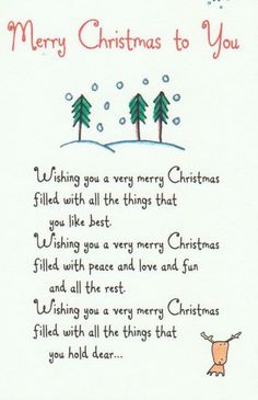 a christmas card with the words merry christmas to you