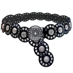 PRICES MAY VARY. Unique Design & Style: This boho-inspired concho belt features intricately designed discs with a vintage western aesthetic. Perfect for adding a touch of cowgirl charm to your wardrobe, it’s a must-have accessory for festivals and country-themed outfits. Size Options: Available in three sizes: Small (105cm/41in), Medium (125cm/49in), and Large (145cm/57in). Each size fits a waist smaller than the specified length, ensuring a perfect fit whether worn around the waist or hips. Ver Concho Belt, Antique Brass Hardware, Western Leather, Western Belts, Paisley Design, Wide Belt, Color Style, Belt Size, Shop Top