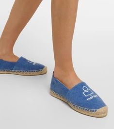 Upper: fabric.Lining: fabric.Sole: fabric insole, rubber sole.Toe shape: round toe.Made in Spain.Includes: shoe box, dust bag.Designer color name: Blue.Trim: jute.True to size.Half sizes please take the next size up.French sizes.2cm-1' platform (size EU 38) Textile Espadrilles With Branded Insole And Round Toe, Textile Espadrilles With Rubber Sole, Round Toe, Canvas Espadrilles With Cushioned Footbed And Round Toe, Summer Cotton Espadrilles With Round Toe, Comfortable Canvas Espadrilles With Rubber Sole, Cotton Slip-on Espadrilles With Woven Sole, Comfortable Cotton Espadrilles With Round Toe, Comfortable Cotton Espadrilles With Rubber Sole, Flat Textile Espadrilles With Rubber Sole