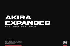 the back cover of an ad for akra expanded, featuring black and white text