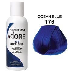 ADORE SEMI PERMANENT No Ammonia, No Peroxide, and No Alcohol. Adore’s exclusive formula offers a perfect blend of natural ingredients providing rich color, enhancing shine, and leaving hair soft and silky This product must not be used on eyebrows or eyelashes, as it may cause blindness. ABOUT THIS ITEM Vibrant Color Quick and Easy to use Made in USA Free of Alcohol, Peroxide, and Ammonia Vegan and Cruelty Free Adore Hair Dye, Electric Blue Hair, Teal Hair Color, The Mane Choice, Dyed Hair Blue, Hair Color Formulas, Hair Growing Tips, Teal Hair, Dyed Hair Inspiration