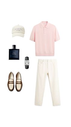 Beige Pant Outfit, White Polo Outfit, Husband Outfits, Leo Szn, Blue Outfit Men, Beige Pants Outfit, Polo Outfit Men, Outfit Cowok, Casual Classy Outfits