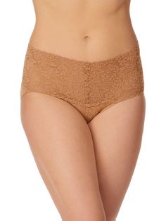 This retro-inspired high-rise panty wraps you in a wide, lacy waistband and gives full back coverage. Comfortable, colorful, and stylish! Women's sleepwear, lingerie and more, from Hanky Panky. Beige Lace Brief Bottoms, Fitted Lace Bottoms With Full Coverage, Beige Lace Bottoms For Daywear, Full Coverage Lace Shapewear Bottoms, Lace Shapewear Bottoms With Full Coverage, Lace Shapewear Briefs, Tan Woman, Women's Sleepwear, Sun Tan