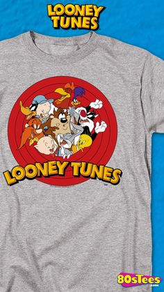 This Looney Tunes t-shirt features the iconic characters Bugs Bunny, Porky Pig, Yosemite Sam, Daffy Duck, Elmer Fudd, Tasmanian Devil, Foghorn Leghorn, Road Runner, Sylvester, and Tweety.  Looney Tunes is a series of comedy short films produced from 1930 to 1969. The characters in Looney Tunes became so popular that they spawned their own feature films, comic books, music albums and video games. For any fan of these  legendary characters, this Cast And Logo Looney Tunes T-Shirt is a must have! Character Print T-shirt For Disney Fan Events, Themed Cartoon Print T-shirt For Fan Conventions, Funny Print Crew Neck T-shirt For Disney Fan Events, Sylvester And Tweety, Looney Tunes Shirt, Foghorn Leghorn, Elmer Fudd, Yosemite Sam, Tasmanian Devil