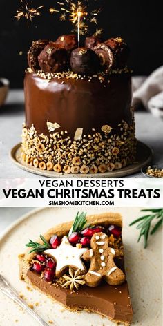 Vegan Christmas Treats Christmas Dessert Pie, Easy Vegan Cake, Ham Thanksgiving, Desserts For Christmas