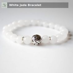 Check out this product 😍 White Jade Bracelet 😍 by KaraLynn Jewelry starting at $18.00. White Jade, Jade Bracelet, Jade Beads, Silver Accents, Jade, Jewelry Bracelets, Beaded Bracelets, Bracelet, Beads