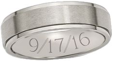 a wedding ring with the number 9176 engraved on it's center band