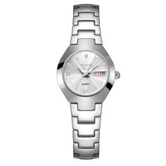 Introducing the Women's Stainless Steel Quartz Watch Step into sophistication with our Women's Stainless Steel Quartz Watch. Designed with impeccable Swiss craftsmanship, this elegant timepiece exudes timeless charm while offering modern functionality. Features & Benefits High Hardness Coated Glass Mirror: Ensures durability and scratch resistance for long-lasting clarity. Tie-Fold Clasp: Beautiful and convenient closure mechanism for effortless wear. 30 Meters Deep Waterproof: Allows you to embrace every adventure without worrying about water damage. HD Luminous Display: Illuminate your path in the dark with clarity and style. Sturdy Alloy Housing: Provides robust protection while maintaining a sleek profile. Original Quartz Movement: Delivers precise timekeeping for reliability you can t Silver Watches Women, Bubble Style, نظارات شمسية, Authentic Watches, Elegant Bracelet, Bracelet Clasps, Stainless Steel Band, Outdoor Adventure, Silver Watch