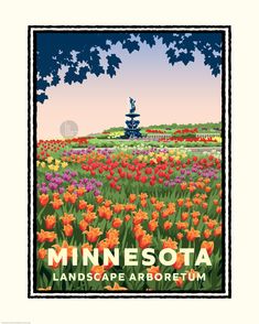 the minnesota landscape is shown in this poster