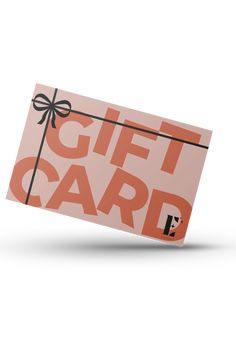 a pink gift card with a bow on it