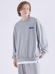 Editor's Notes Cut for signature oversized sweatshirt, this is comfortable and versatile sweatshirt with small logo accent. It's cut from high-density heavy weight cotton-blend terry with soft touch and finished with ribbed cuffs and hem to hold silhouette.- Crew neck- Logo print at chest- Drop shoulder- Ribbed edges- Point logo label at cuffs- Oversized fit- Unisex wear- Tumble washing and tentar finish for soft touch and minimizing shrinkage- 2 fabric options: French terry or napping backMeasurements (in.) Size: M / L / XL / XXL- Shoulder: 22.8 in. / 24.8 in. / 25.6 in. / 26.4 in. - Chest: 21.3 in. / 23.2 in. / 25.6 in. / 26.4 in.    - Sleeve Length: 20.1 in. / 21.3 in. / 22.0 in. / 22.8 in.   - Total Length: 24.0 in. / 26.4 in. / 28.3 in. / 29.5 in. * Model info: Man - 6' 1.6, Fitting s Crew Neck Sweatshirt With Logo For Loungewear, Crew Sweatshirt With Logo Print For Loungewear, Casual Crew Sweats With Embroidered Logo, Crew Neck Logo Print Sweatshirt For Loungewear, Crew Neck Loungewear Sweatshirt With Logo Print, Branded Fleece Sweatshirt For Streetwear, Basic Sweatshirt With Logo For Streetwear, Oversized Streetwear Sweater With Embroidered Logo, Oversized Sweater With Embroidered Logo For Streetwear