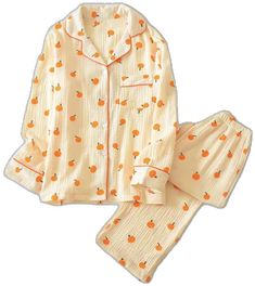 Orange Sleepwear For Spring Sleepover, Cotton Sleepwear For Sleepover In Fall, Orange Cotton Sleepwear For Loungewear, Orange Cotton Sleepwear, Orange Long Sleeve Sleepwear, Orange Cotton Sleepwear For Home, Long Sleeve Orange Sleepwear, Orange Long Sleeve Sleepwear For Sleepover, White Sleep Sets For Fall