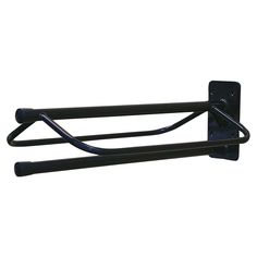 a black towel rack on a white background