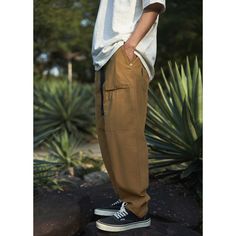 Summer Patchwork Straight Wide Leg Cargo Pants Fabric: 100%Cotton Size: S, M, L, XL, Style: Cargo Pants Pants Type: Wide Leg Pants Multiple Color Selections: Khaki  Season: Spring, Fall, Summer Casual Brown Harem Pants With Pockets, Straight Cotton Pants With Multiple Pockets, Cotton Straight Pants With Multiple Pockets, Straight Leg Cotton Parachute Pants For Outdoor, Cotton Straight Leg Parachute Pants For Outdoor, Baggy Straight Leg Cargo Pants With Elastic Waistband, Relaxed Fit Cargo Pants For Outdoor, Brown Cotton Pants With Multiple Pockets, Relaxed Fit Tapered Leg Cargo Jeans For Outdoor