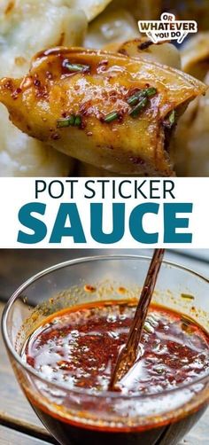 the recipe for pot sticker sauce is shown