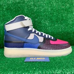 Nike Air Force 1 High '07 Thunder Blue And Pink Prime Dv1015-437 Multicolor High-top Nike Air Force 1, Multicolor High-top Nike Air Force 1 For Sports, Nike Air Force 1 Multicolor High-top For Sports, Multicolor High-top Basketball Shoes With Air Cushioning, Multicolor High-top Custom Sneakers With Translucent Outsole, Purple Mid-top Custom Sneakers With Boost Midsole, Multicolor High-top Basketball Shoes With Translucent Outsole, Purple Synthetic Round Toe Custom Sneakers, Purple Round Toe Custom Sneakers