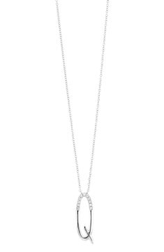 An elongated initial handcrafted in 18-karat gold is sprinkled with glittering white diamonds in this meaningful pendant necklace that makes a great gift. Style Name:Bony Levy Diamond Initial Pendant Necklace (Nordstrom Exclusive). Style Number: 5947130. Formal Diamond Necklace With Initial Pendant, Elegant Initial Pendant Necklace With Cable Chain, Elegant Diamond Necklace With Initial Pendant, Elegant Pendant Initial Necklace With Cable Chain, Pendant Necklace With Cable Chain And Cubic Zirconia, Elegant Diamond Initial Necklace With Cable Chain, Modern Pave Setting Necklace For Gift, Pave Setting Oval Pendant Necklace As Gift, Oval Pendant Necklaces With Pave Setting For Gift