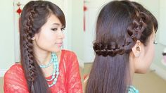 Unique 4-Strand Lace Braid Hairstyle for Long Hair Tutorial Latest Braided Hairstyles, New Braided Hairstyles, Plaits Hairstyles, Long Hair Tutorial, Lace Braid, Long Hair Video, Peinados Recogidos, Hair Braid Videos