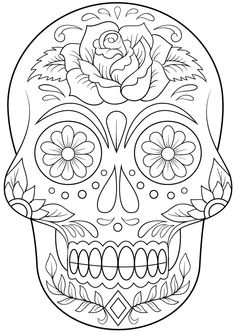 a sugar skull with roses on it