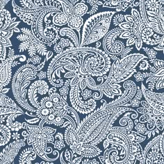 a blue and white paisley pattern