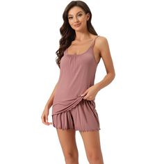 This soft fabric and breathable loungewear sets for women is constructed of soft 95% and Rayon 5% Spandex fabric, comfy, moisture-wicking, breathable, and skin friendly.Featuring sleeveless and shorts with ruffle trim design, make you feel cozy all night, enjoy a comfortable sleep and sweet dream.No matter the cozy bedtime, casual home relax, laze afternoon, comfy bath, the soft loungewear could company with you all the time.This causal sets is perfect on slumber parties, hang out, walking, loun Soft Summer Sleepwear For Loungewear, Soft Summer Loungewear Sleepwear, Solid Color Camisole Sleepwear For Relaxation, Comfortable Solid Color Summer Sleepwear, Comfortable Summer Sleepwear In Solid Color, Soft Summer Lounging Sleepwear, Solid Color Summer Sleepwear For Relaxation, Summer Sleepwear For Lounging, Stretch Sleepwear With Spaghetti Straps For Loungewear