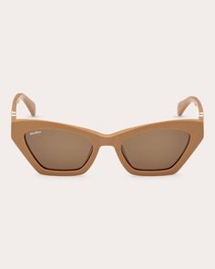 Max Mara Semi-Shiny Camel & Brown Cat-Eye Sunglasses | OLIVELA Brown Cat, Eye Frames, Cat Eye Frames, Feature Light, Personal Shopping, Max Mara, Cat Eye Sunglasses, Cat Eye, Uv Protection