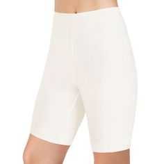 The ideal everyday layer, these women's Cuddl Duds softwear shorts are a wardrobe must-have. The ideal everyday layer, these women's Cuddl Duds softwear shorts are a wardrobe must-have. Tag free Unbelievably soft to the touch Effortlessly stretches with your body for all day comfortFIT & SIZING 9-in. inseam High-waisted wide elastic waistband for ease of layeringFABRIC & CARE Modal, spandex Machine wash Imported Size: Medium. Color: Lt Beige. Gender: female. Age Group: adult. Material: M White High-waisted Athletic Shorts, White Knee-length Workout Shorts, White Fitted Comfortable Bottoms, White Comfortable Fitted Bottoms, Comfortable Fitted White Bottoms, Cream Stretch Short Bottoms, White Biker Shorts For Yoga, White Yoga Shorts, White Mid-thigh Athletic Shorts For Summer