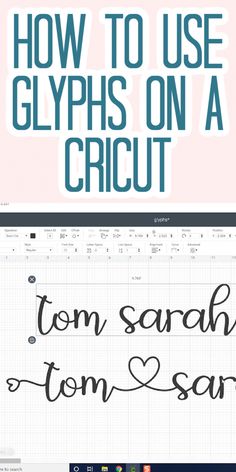 how to use glyphs on a cricut