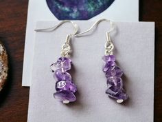 Unique handmade amethyst crystal drop dangle earrings. Amethyst commonly associated with royalty thanks to its purple colouring, amethysts have been used to symbolize deep love, happiness, humility, sincerity, and wealth. For those who celebrate a February birthday, amethyst is a symbol of personal empowerment and inner strength. The length of earrings is approximately 37-39mm, lightweight.   Made of high quality amethyst beads.  Ear wires are made from silver plated stainless steel. Silicone earrings stoppers are included. Please note earrings can be slightly different to the photo as each jewellery piece is handmade and each pair is unique.  To keep handmade jewellery in perfect condition please avoid contact with water or chemicals. Return policy: We accept returns. Please note, for hyg Amethyst Gemstone Crystal Drop Earrings, Handmade Amethyst Teardrop Crystal Earrings, Purple Amethyst Teardrop Crystal Earrings, Amethyst Crystal Earrings For Jewelry Making, Amethyst Gemstone Crystal Earrings For Jewelry Making, Purple Crystal Gemstone Drop Earrings, Handmade Amethyst Dangle Crystal Earrings, Handmade Amethyst Crystal Dangle Earrings, Handmade Amethyst Drop Earrings