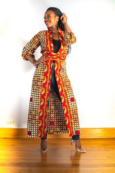 The perfect accent to any outfit. East meets West (Africa). These Ankara print kimono-style jackets are a statement piece. Each style/print is sold in limited quantities. Made by artisans in Southeast Nigeria. Ankara Kimono, Cigars And Women, Kimono Style Jacket, Ankara Fashion, Black Actresses, East Meets West, Ankara Print, Birthday Outfits, Print Kimonos