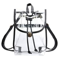 Minimalist Drawstring Clear Backpack #schoolsupplies #backtoschool #schoolessentials #backpacks Simple Bag, Clear Backpack, Stadium Bag, Stylish Purse, Travel Brand, Monogram Tote, Cute Backpacks, We Made It