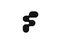 a black and white logo with the letter f