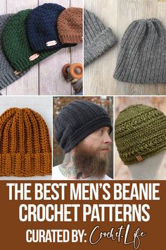 the best men's beanie crochet patterns created by craft life