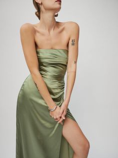 Reformation Dress, Reformation Dresses, Silk Charmeuse, Green Silk, Wedding Party Dresses, Artichoke, Guest Dresses, Silk Dress, Wedding Guest Dress