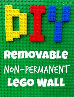 there is a sign made out of legos that say it's renovable non - permanent lego wall