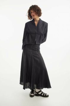 121142 Knitwear Outfit, Happy Clothes, Dresses By Length, Black Blazers, Elevate Your Style, Coat Dress, A Line Skirt, Zig Zag, A Line Skirts