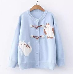 Lovely Cat Sweater Coat PN6498 ●Size:Length 63 cm,bust 120 cm,sleeve 53 cm. ●Material:cotton (Please allow 1-3cm differs due to manual measurement.As different computers display colors differently,the color of the actual may vary slightly from the above images.Thanks for your understanding.) ●About Shipping: We attach great importance to the orders of each customer and parcel delivery. 1.Processing time: 2-3 business days. 2.Shipping time: 10-15 business days to US, please allow 3-4 weeks shipping to other country.(Shipping times can be affected by variable customs clearance times or public holidays.) Kawaii Sweaters, Crepe Suzette, Kawaii Sweater, Aesthetic Sweaters, Ginger Snap, Cat Sweater, Sweater Tshirt, Parcel Delivery, Angel Cake