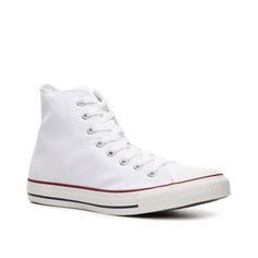 Converse-Chuck Taylor All Star High-Top Sneaker - Men's The nostalgic retro styling of the high-top classic white Converse Chuck Taylor All Star sneaker will never go out of style. Incorporate the vintage shoe into your casual wardrobe and make it your own. Classic High-top Sneakers, Classic High-top Converse Sneakers, White Mid-top Casual Canvas Shoes, Classic Converse High-top Sneakers, Classic Converse Canvas Shoes For Streetwear, White Mid-top Cotton Canvas Shoes, Classic Converse High-top Canvas Shoes, Classic White High-top Sneakers With Rubber Sole, Classic High-top Canvas Shoes With White Sole