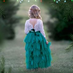 JADE LAYERED TULLE FLOWER GIRL DRESS - Hannah Rose Vintage Boutique Dark Teal Flower Girl Dresses, Tiered Tulle Skirt Dresses For Dress-up, Flower Girl Dresses Emerald Green, Tiered Tulle Tutu Dress For Dress-up, Princess Style Tulle Lace Dress With Ruffles, Tulle Lace Dress With Lace Trim For Dress-up, Party Dresses With Lace Patchwork And Tiered Skirt, Tulle Princess Dress For Garden Party, Garden Party Tulle Dress With Lace Patchwork