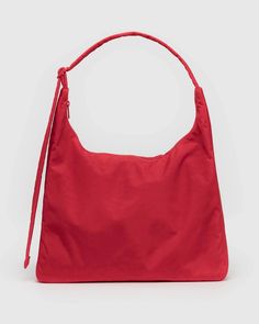 Nylon Shoulder Bag : Candy Apple Red - Baggu Red Nylon Shoulder Bag, Bar Apron, Hair Necklace, Structured Shoulder, Nylon Shoulder Bag, Candle Wrap, Scrap Material, Red Bag, Back Bag