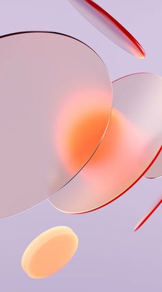 an abstract image of two circles and one circle is shown in red, orange, and white