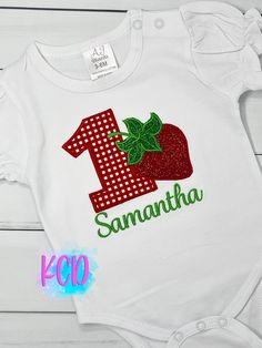 Berry Sweet 1st Birthday Girl Shirt, 1st Birthday Strawberry, Sweet One Birthday Shirt, Strawberry 1st Birthday  Please note Bodysuits have ruffled sleeves, the shirts have a puff sleeve.  I use AJ BLANKS Boutique quality shirts for Embroidery. All of my shirts are designed with Commercial Model Embroidery Machines to ensure the best quality!  Orders are shipped in 3 Business Days and may take an additional 3-7 business days to arrive! Please contact me if you need an order sooner. My shirts are 1st Birthday Girl Shirt, Berry Sweet 1st Birthday, Strawberry 1st Birthday, Sweet One Birthday, Commercial Model, Donut Shirt, Berry First Birthday, 1st Birthday Girl